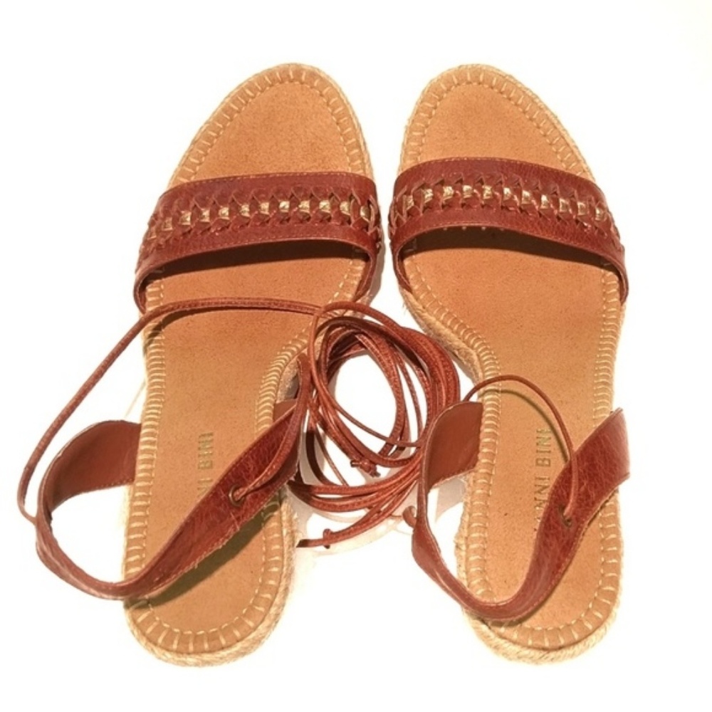 Strappy Platform Leather Sandals Euc - image 3